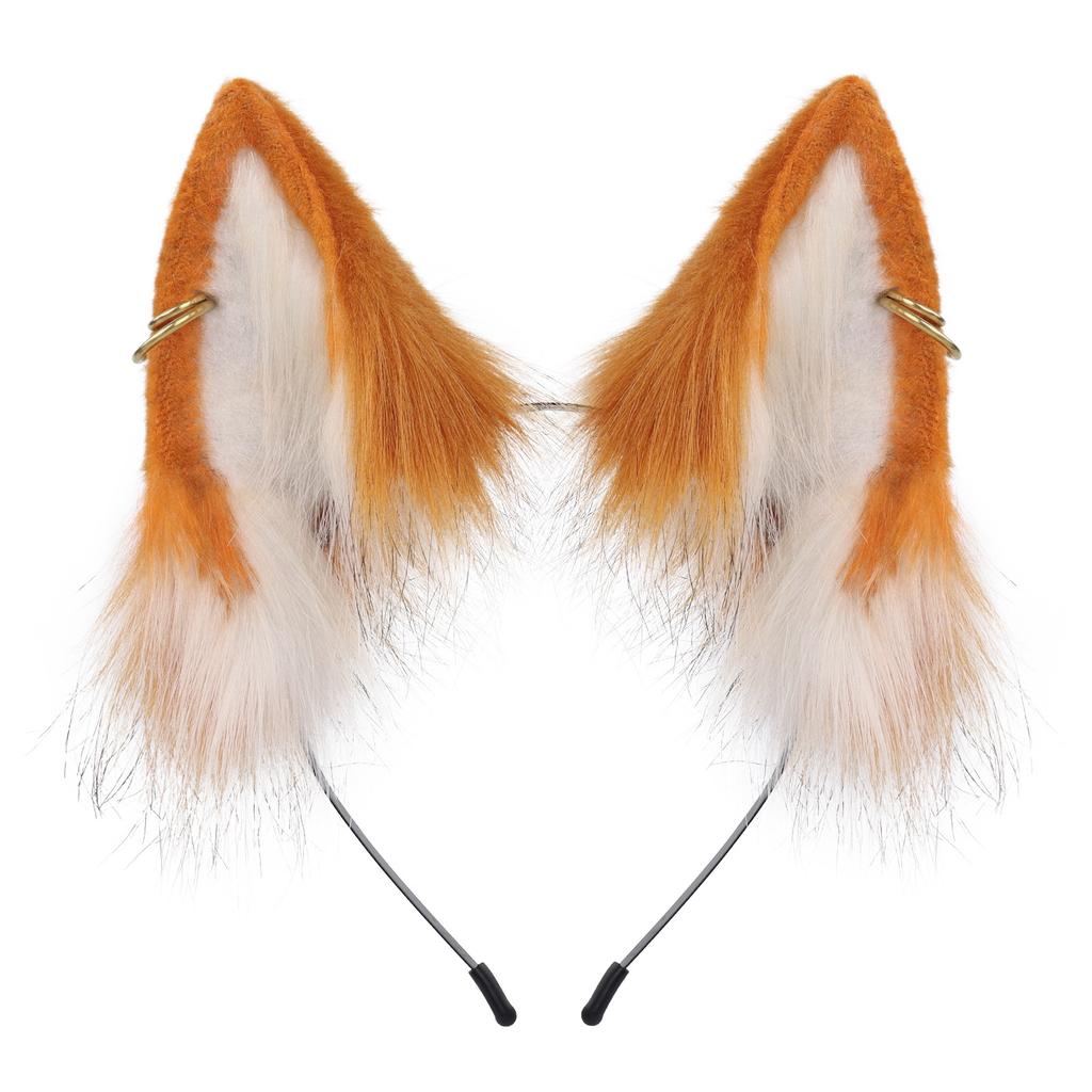 Plush simulated fox ears comic show cosplay props headdress handmade animal ear headband cat ear headdress