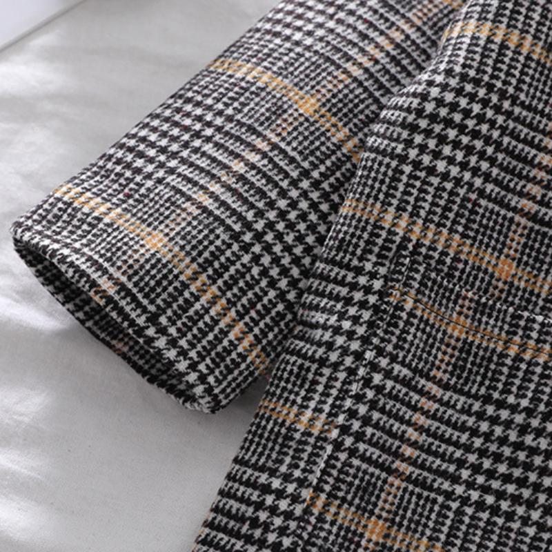 Зимние куртки в сетку, шерстяные двубортные двубортные плащи для маленьких мальчиков и девочек, пальто с лацканами, осенняя детская верхняя одежда, пальто, весеннее шерстяное пальто