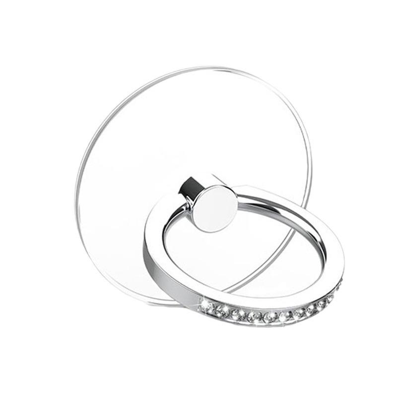 Прозрачная подставка для телефона с бриллиантами, вращающаяся на 360°, с прочным клеем