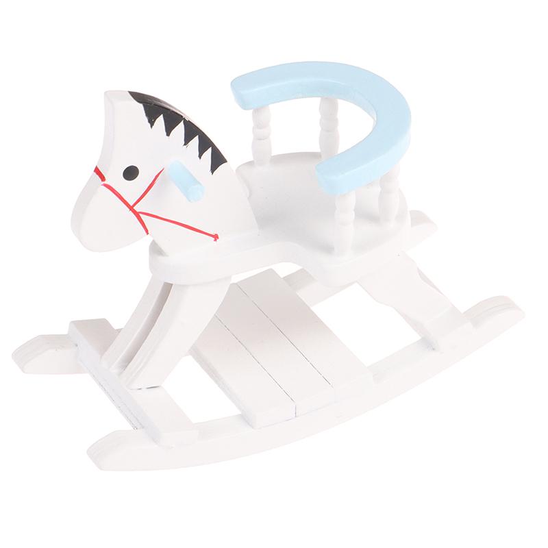 1:12 Миниатюрный кукольный домик Деревянное кресло-качалка Лошадка Мебель для детской комнаты