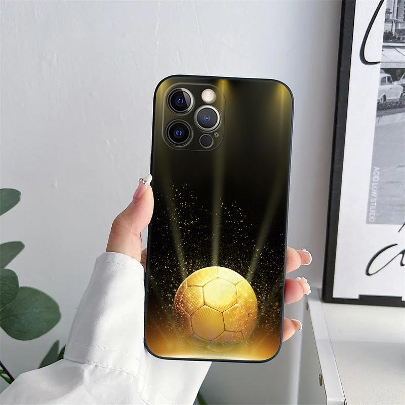 Football Footy Soccer Phone Case for iPhone 11 15 Pro Max Case Coque 14 Plus 13 Pro 12 11 X XS XR 6s 7 8 SE 2020 TPU Soft Cover