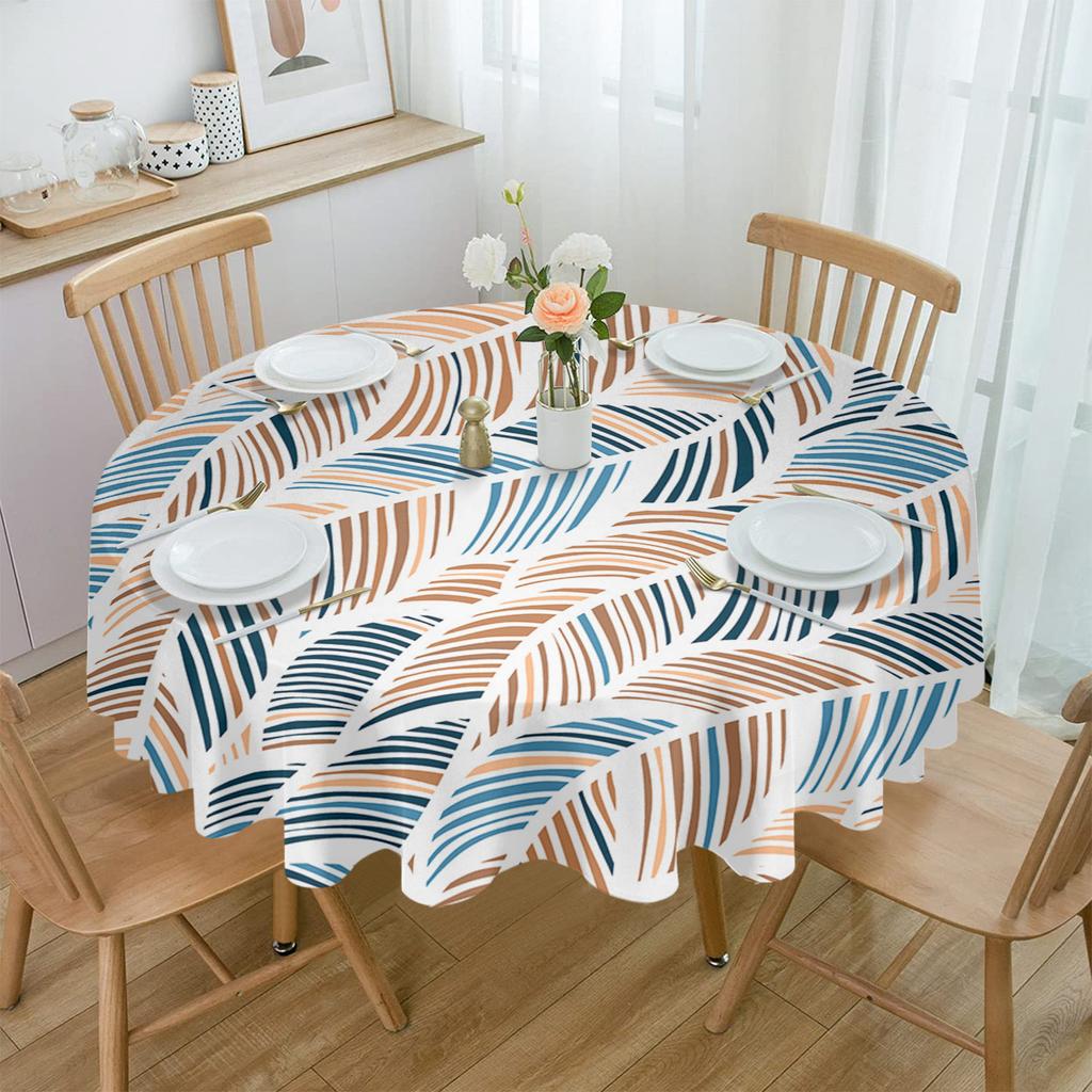 Summer Beach Texture Abstract Round Tablecloth Waterproof Table Cover For Wedding Party Decoration Dining Table Cover