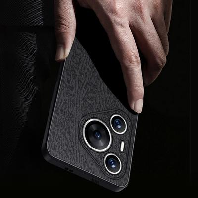 Для Huawei Pura 70 Pro/Pura 70 Pro+ Противоударный чехол с текстурой дерева из ПУ-кожи + ПК + ТПУ