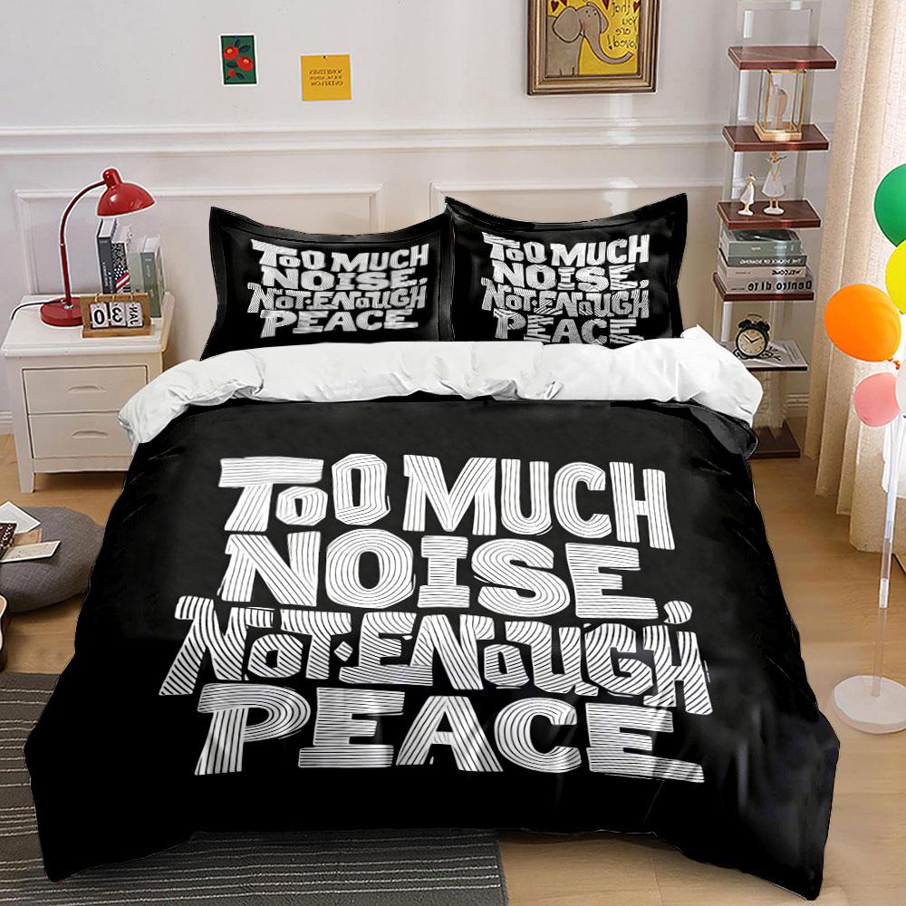 Bold "Too Much Noise". Bedding sets Duvet cover sets Duvet covers Pillowcases(1 * Duvet Cover 2 * Pillowcases, without duvet insert)