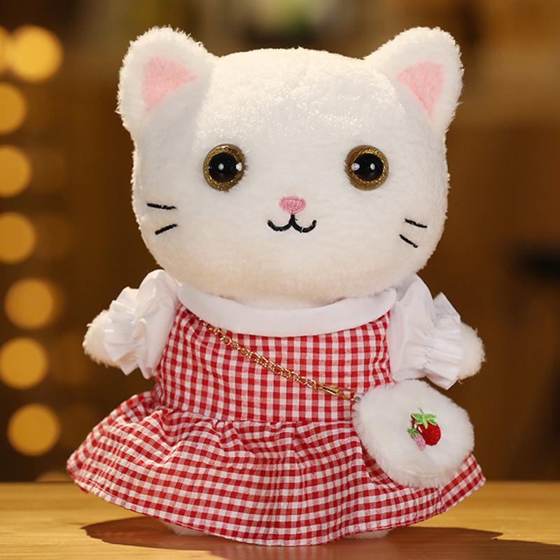 30 см Кафе Кот Маленькие Кошки Милая Подушка Плюшевая Игрушка Мягкая Кукла В Очках и Одежде Мультяшная Милая Игрушка