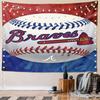 "Baseball Logo with Braves Design" Pattern Wall Hanging Tapestry Decorative Tapestry Home Decor for Bedroom and Living Room