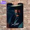 Tin Sign  Metal Poster Vintage Barbershop Man Portrait Black Blue Beard Cowboy Style Wall Decor for Man Cave Garage Pub Shed Hom