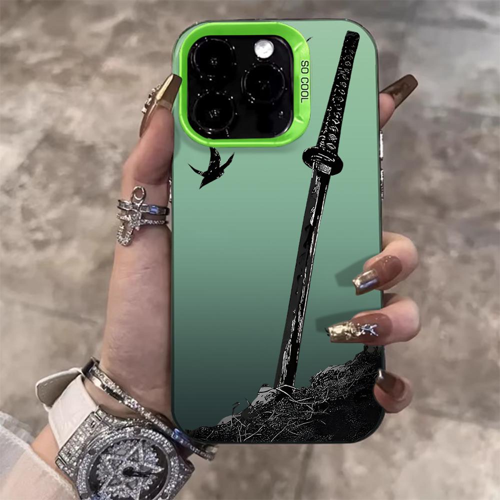 Черный меч Креативный узор Матовый чехол для телефона Для iPhone 17 16 15 14 13 12 11 Pro Max X 12 Plus 16E 17E Ударопрочный Жесткий ПК Funda