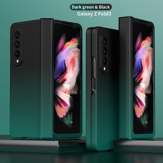Для Samsung Galaxy Z Fold 3 Z Fold 4 5g градиентный цвет 360 защитный шарнирный чехол с передней пленкой из закаленного стекла Жесткие бронированные чехлы