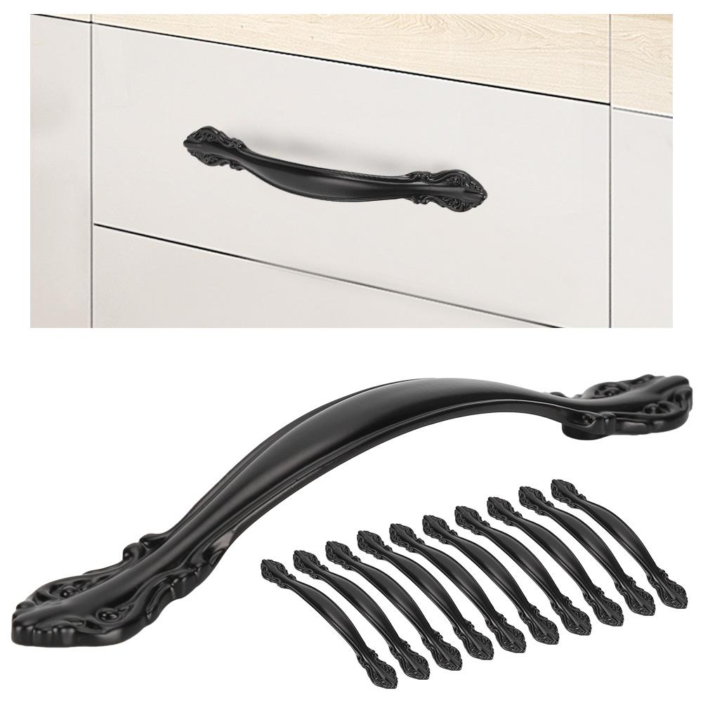 10 комплектов ручек для шкафа, простой стиль, 96 мм, ручки для дверей, для ящиков, офис, черные