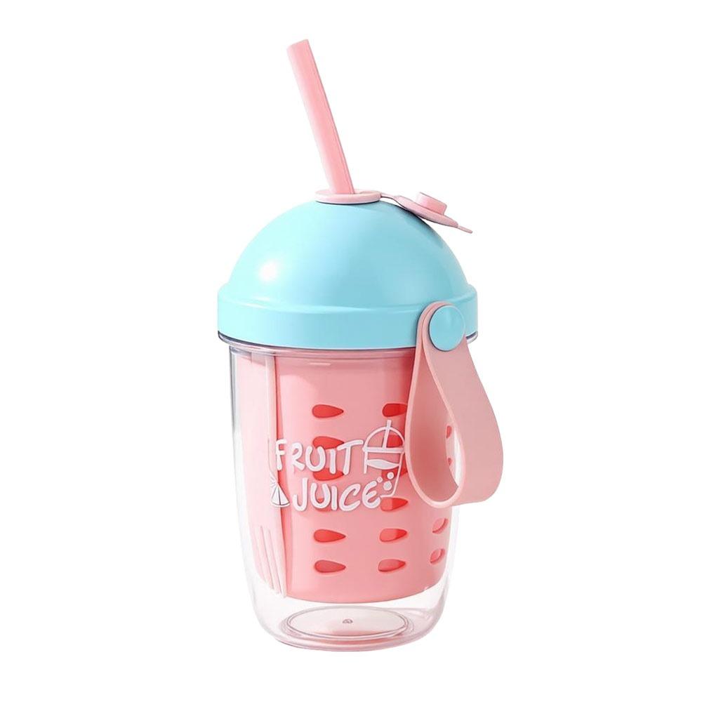 Double Wall Fruit Cup Leak Proof Breakfast Cup Multifunctional Salad Cup