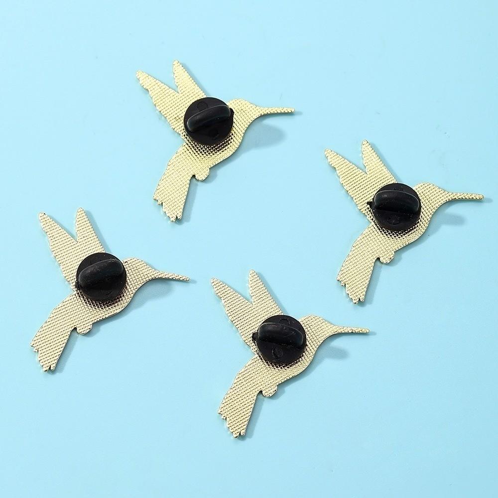 Vintage Bird Badge Pin Animal Bird Metal Pin Cute Hummingbird Enamel Brooch Female