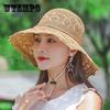 New Ladies Sun Hat for Women Bowknot Raffia Straw Hat Foldable Summer Hat Wide Brim Beach Hat Female