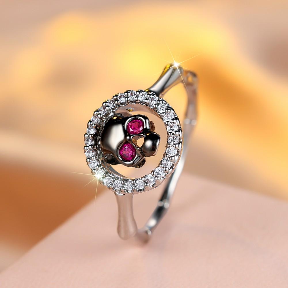 Новое персонализированное цветное кольцо с головой черепа в стиле панк