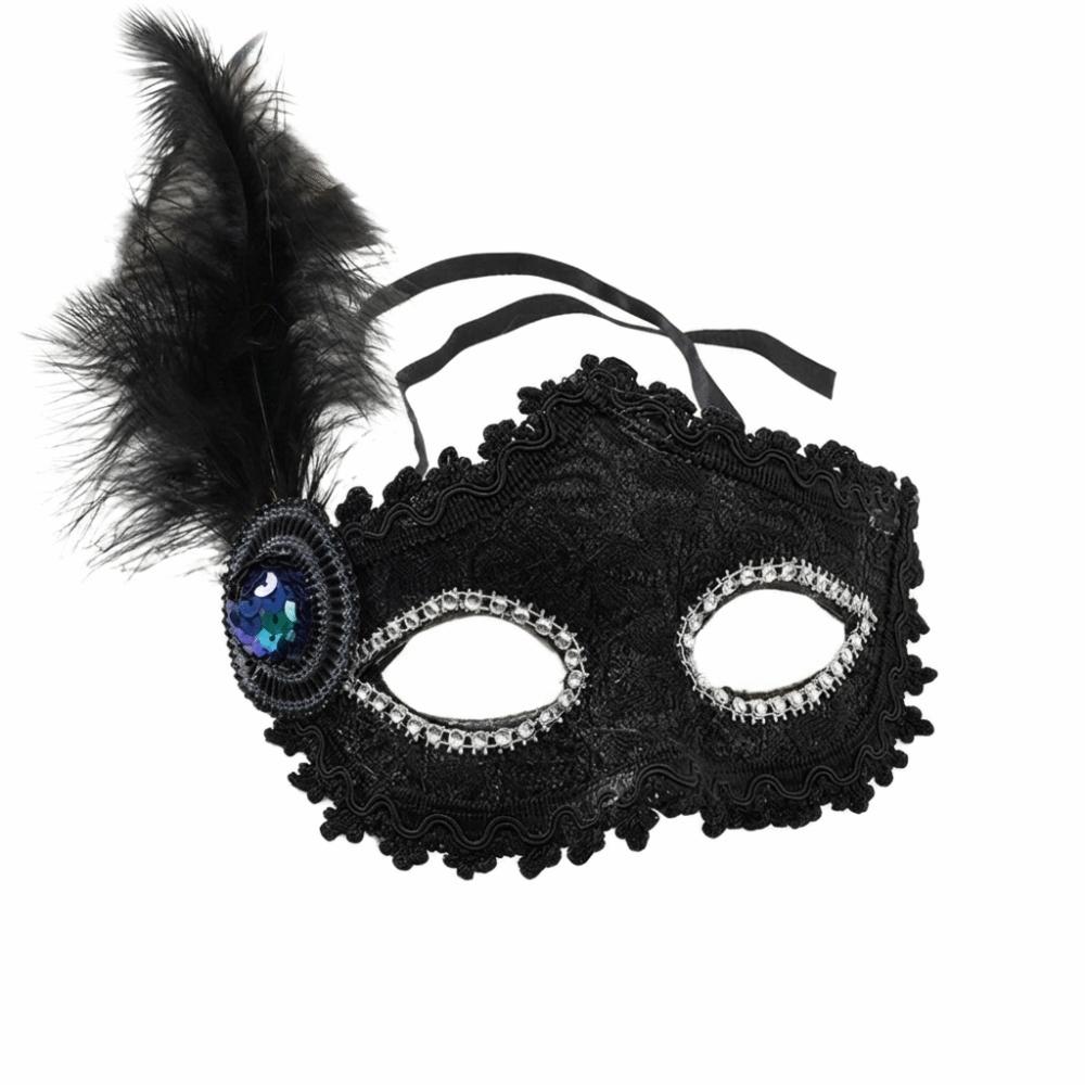 Seductive Style Feather Mask Lace Masquerade Ball Mask Funny Half-Face Mask Girl