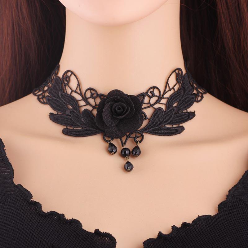 Lace Choker Necklace for Women - Versatile Clavicle Chain with Fake Collar Accessory