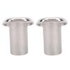 2pcs Deck Flush Base Flag Pole Socket 316 Stainless Steel 30 Degree Slanted Flush Mount Fishing Rod Holder for Boats