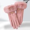 Перчатки с сенсорным экраном из искусственного меха, бархатные лыжные перчатки, изящные перчатки для вождения, женские