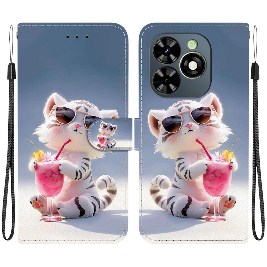 3D Абстрактное искусство Живопись Цветы Животные Кожаный телефон Кошелек Чехол-книжка Подставка для iPhone 16e Samsung A06 Xiaomi 14T Redmi Магнитный слот для карт Флип-чехол