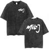 Rapper Milo J Tour Tshirt  Album Merch TShirt Mens Womens Fashion Hip Hop Vintage Washed Short Sleeve T Shirts Fans Gifts