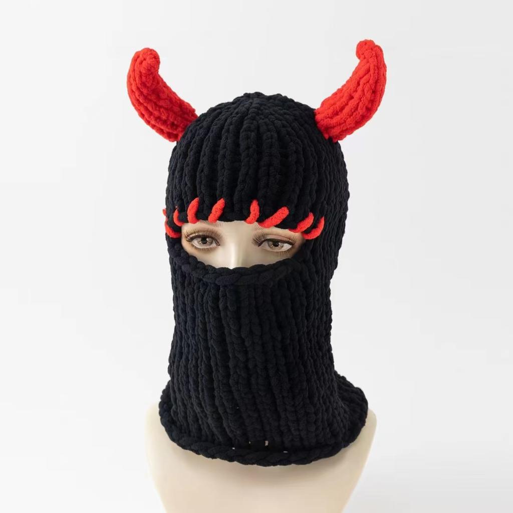 2020Fashion Womens Knit Full Face Ski Mask Crochet Balaclava Winter Warm Kawaii Cute Bunny Ears Knitted Balaclava Face Cover Mask