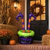 Halloween Themed Cooler Inflatable Ice Bucket, Witch Legs Beverage Tub, Bucket Purple Orange for Party Decor, Outdoor Gathering Drink