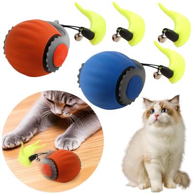 Интерактивная игрушка для кошек, мяч, USB-перезаряжаемый, автоматический катящийся мяч, самовращающийся мяч, антидепрессивная игрушка для домашних кошек