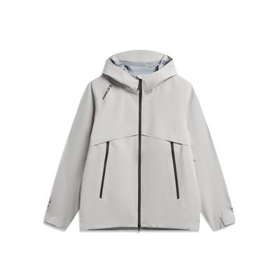 Li-Ning Уличная куртка с капюшоном CF Letter Zipper, универсальная, повседневная, водонепроницаемая, ветрозащитная, дышащая, износостойкая, морозостойкая, защита от дождя AEMW007-7