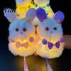 Soft Plush Rabbit Toy for Photo Prop Mid Autumn Lantern, Handheld Cute Bunny Night Light, Atmosphere Lighting Outdoor Outings Market Vending