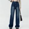 Новая весенне-осенняя уличная одежда, широкие прямые корейские женские модные винтажные джинсовые брюки с высокой талией, женские свободные длинные джинсы в стиле Харадзюку