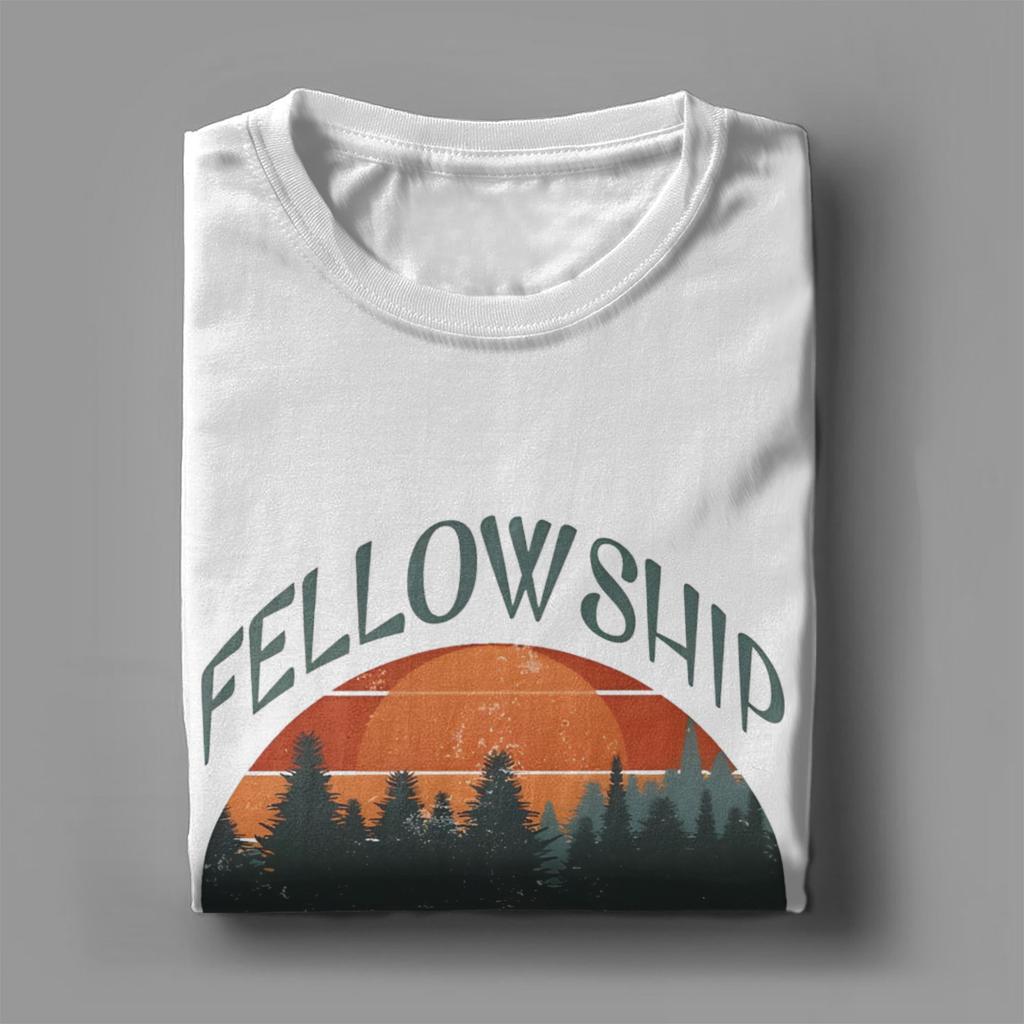 Футболка L-Lords Of The R-Rings Fellowship Hiking Club для мужчин, 100% хлопок, винтажные футболки, футболка с круглым вырезом, короткий рукав, мерч