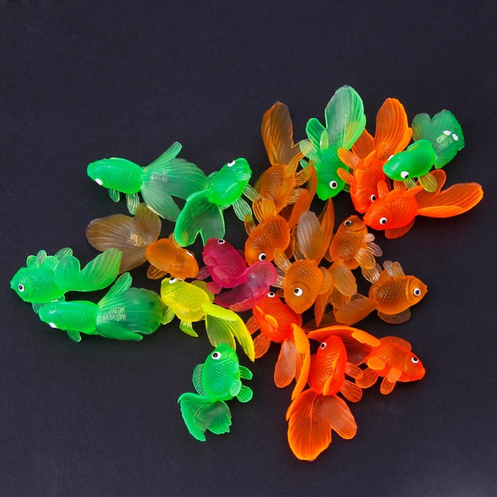 Mini Baby Soft Rubber Beach Toys Baby Bath Toys Fish Tank Decoration Simulation Goldfish Kids Toys