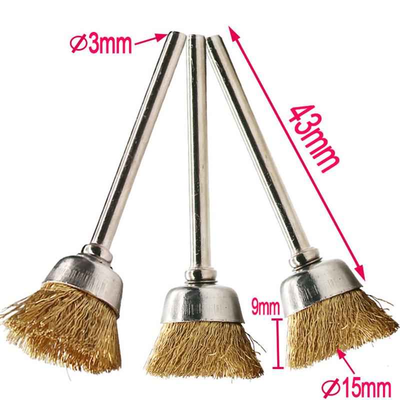 9 Pcs Copper Wire Brushes Metal Brush Rust Removing Brush Polishing Brush for Rotary Grinder Tool
