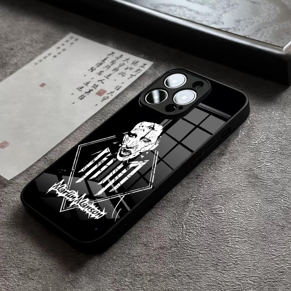 Marilyn Manson Phone Case For iPhone 18 16 Pro Max 15 Plus 14 Pro 12 11 13 Mini X XR XS Max 8 7 Plus SE Glass Cover