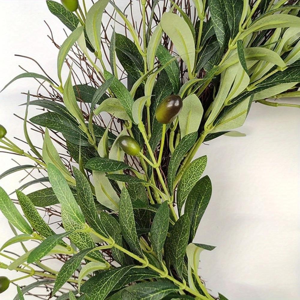 40 см венок из зелени с листьями оливы, искусственный венок из зеленых оливок, оливковая фасоль для входной двери, фермерского дома, стены, окна, праздничного свадебного декора