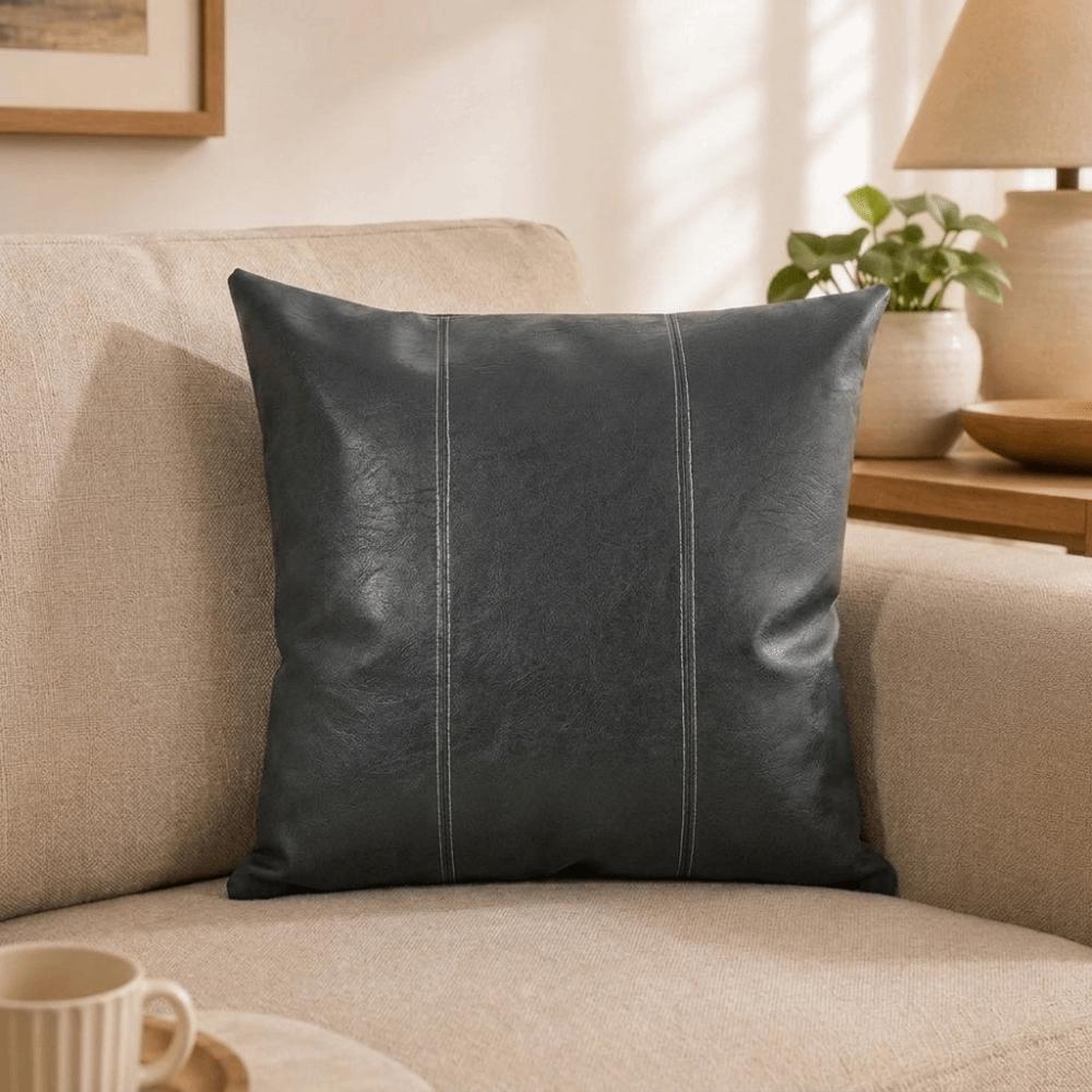 Waterproof PU Leather Throw Pillow Covers Zipper Style Pillowcase Cushion Cover Living Room