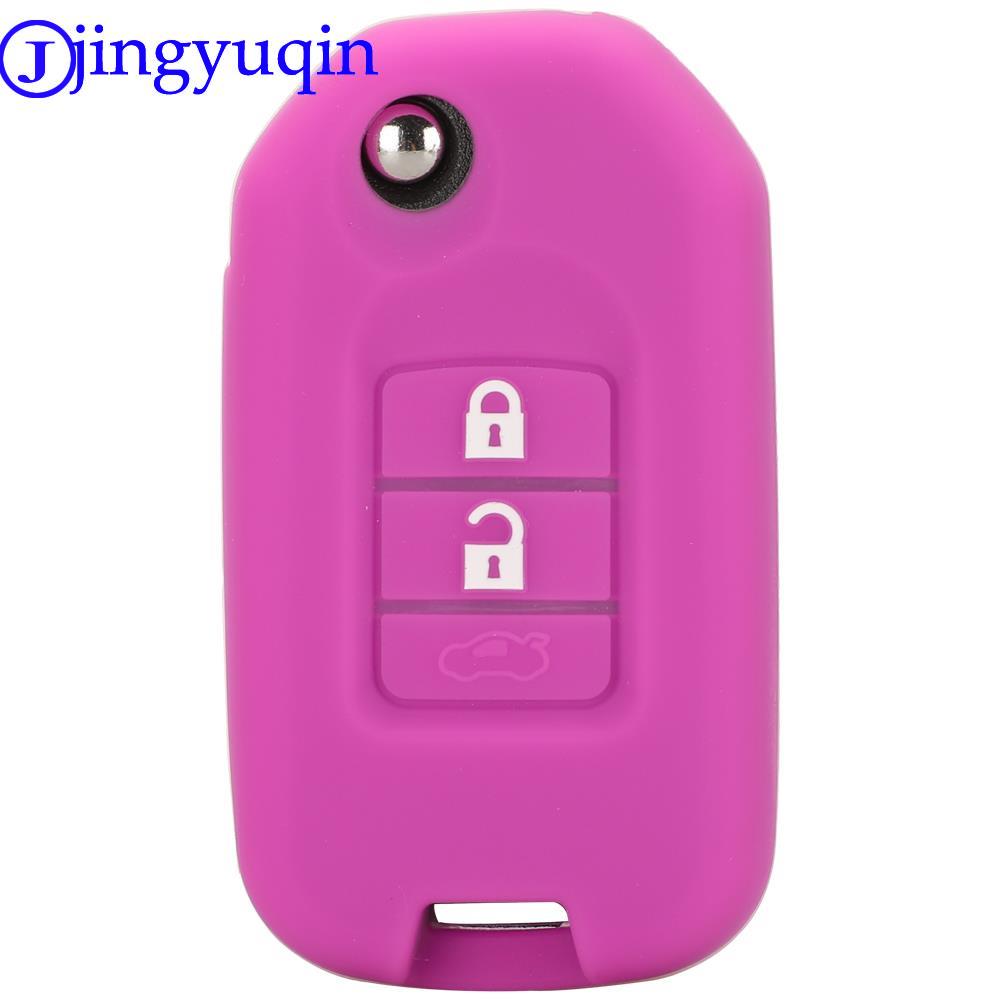 Чехол jingyuqin для дистанционного ключа автомобиля, силиконовый для Honda FIT XRV VEZEL CITY JAZZ CIVIC HRV, 2/3 кнопки, складной чехол для ключа, обновление