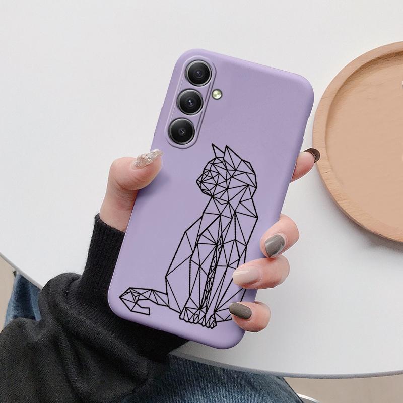 Мягкий силиконовый чехол Cat Butterfly для Xiaomi Redmi Note 13 Pro 13C Poco C65 Samsung A35 A55 M35 Huawei Honor iPhone Camera Защитный противоударный чехол