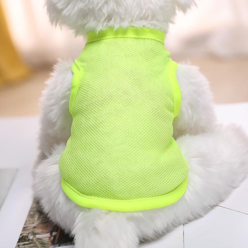 Pet Clothing with Large Mesh Breathable Spring/summer Vest Solid Color Cat and Dog Clothing Suitable for Indoor and Outdoor Use