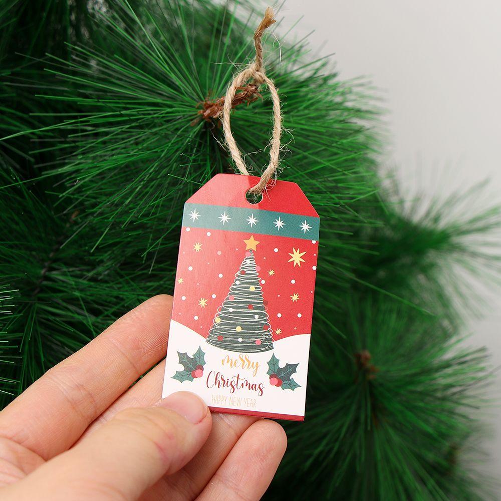 with Rope Santa Claus Gift Wrapping Christmas Paper Tags Xmas Decorations Gift Cards Hanging Label