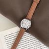 Vintage Roman Numeral Dial Quartz Watches for Women Leather Strap Elegant Casual Ladies Wristwatch Female Daily‑wear Clock Gifts