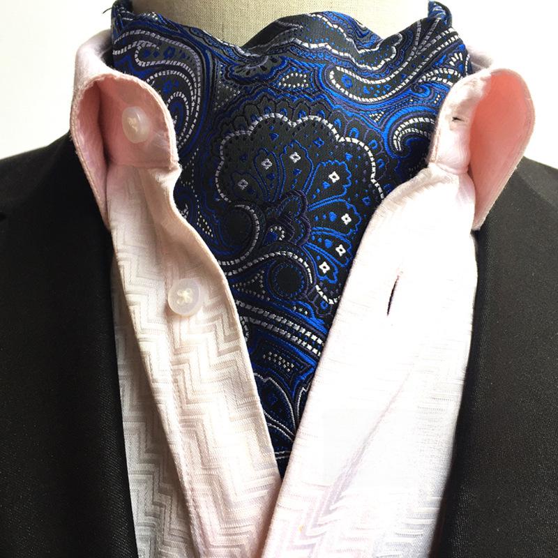 "Men's Paisley Polyester Jacquard Scarf - Gao Mouqiang Style for Trendy Business Attire"