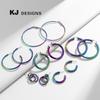 Кенджи Радужные Гальванизированные Классические Серьги-Кольца для Женщин - Красочный Панк Ретро Стиль.