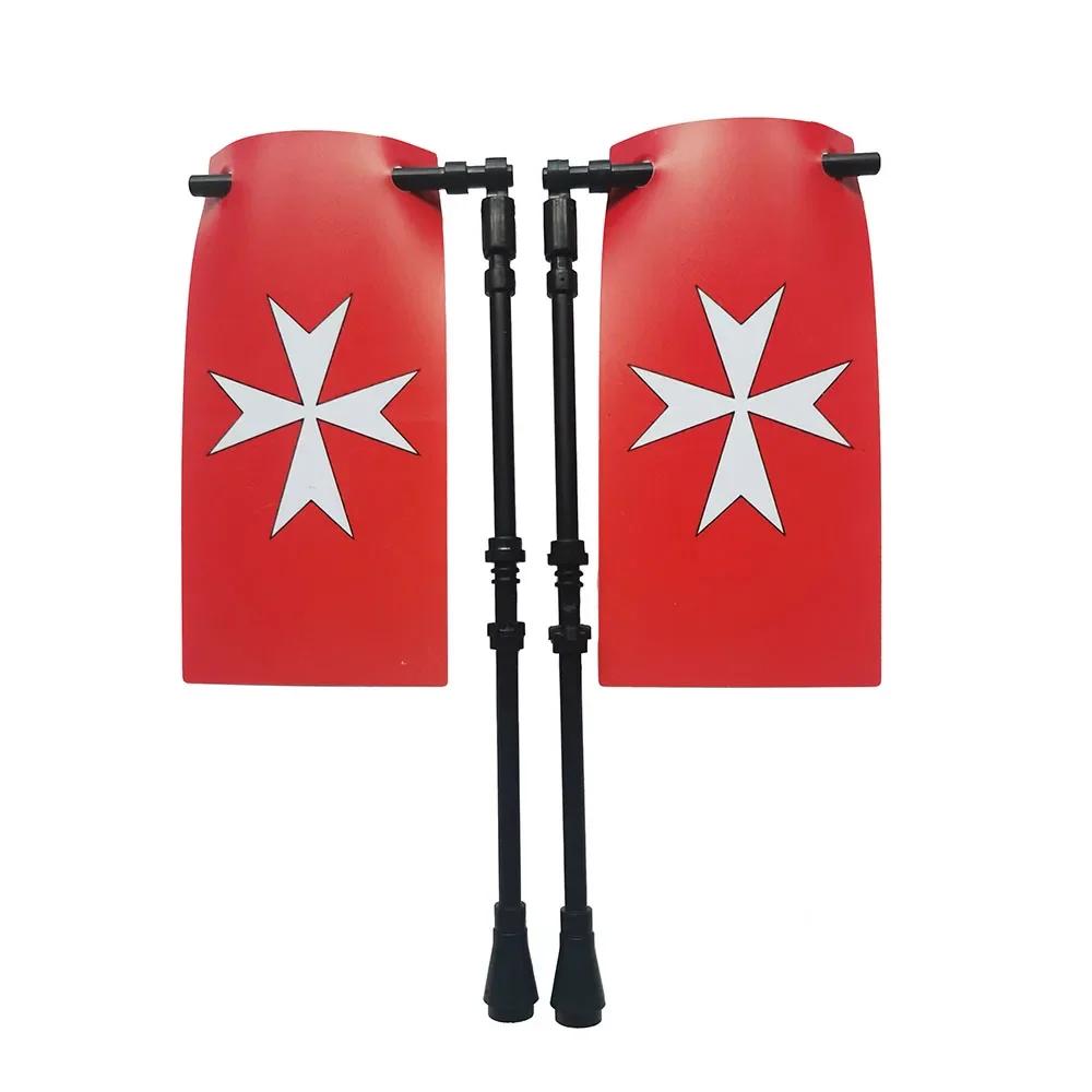 Флаг Строительный блок Средневековые города-государства Военная фигурка Флаг Оружие Древний Священная Римская империя Иерусалим Рыцарь Святого Лазаря Легион Игрушка