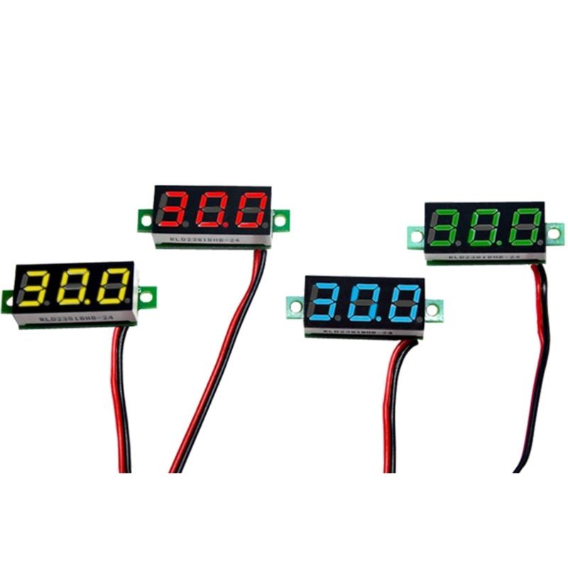 Цифровой вольтметр DC2.5V-30V Тестер напряжения Красный Зеленый Синий Желтый Дисплей