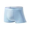 Men Boxer Underwear Elastic Mid-Waist Design Solid Color Shorts Briefs U-Convex Thin Soft Panties Daily Wear
