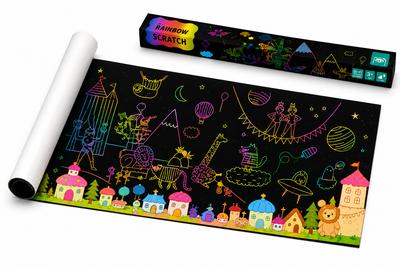 Magic Scratch Roller 2 Meters Rainbow Scratch Poster Coloring Book
