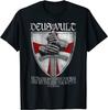 Deus Vult Крестоносец Христианский Крест Щит Тамплиеры Футболка 100% Хлопок Круглый Вырез Короткий Рукав Повседневная Мужская Футболка Размер S-3XL