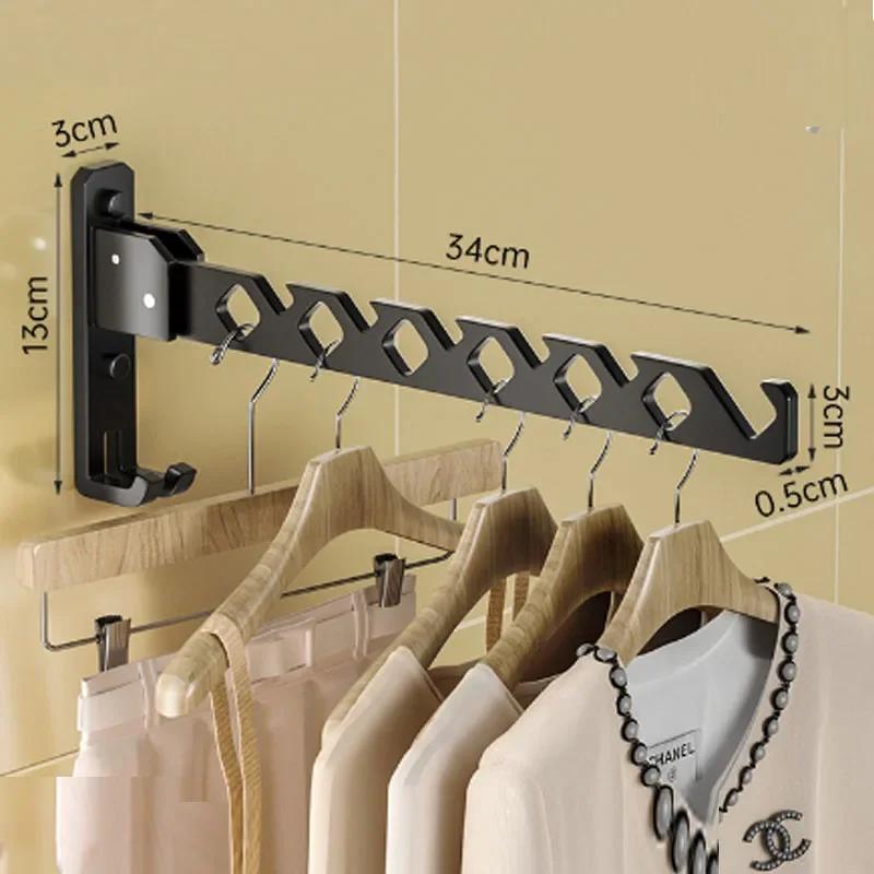 Clothes Drying Rack Adjustable Angle Clothes Hanger Wall-mounted Coat Dryer Collapsible Clothing Organizer Large Loading-bearing
