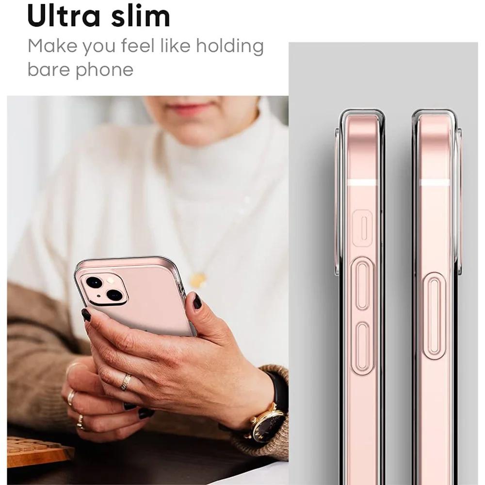 Ультратонкий силиконовый чехол для iPhone 13 12 Mini 11 Pro Max, прозрачный мягкий прозрачный силиконовый чехол для iPhone 14 15 Pro Max Fundas